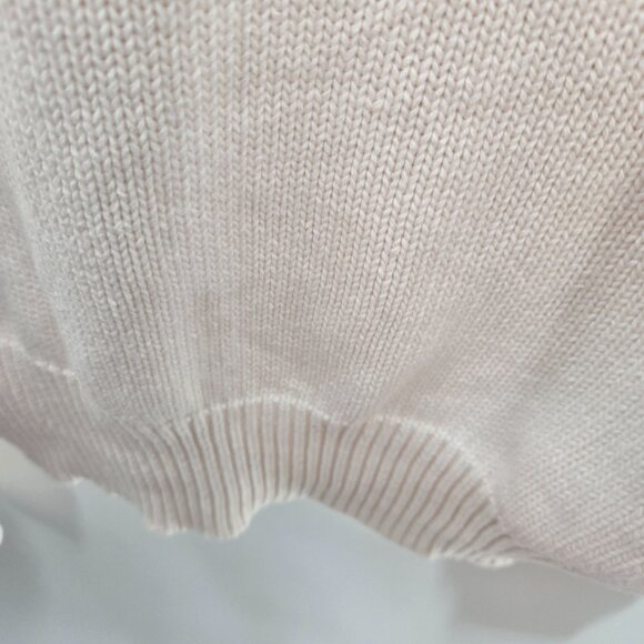 Vintage Liz Claiborne Cream Open Buttoned Logo Preppy Cotton Cardigan Small - Picture 9 of 14